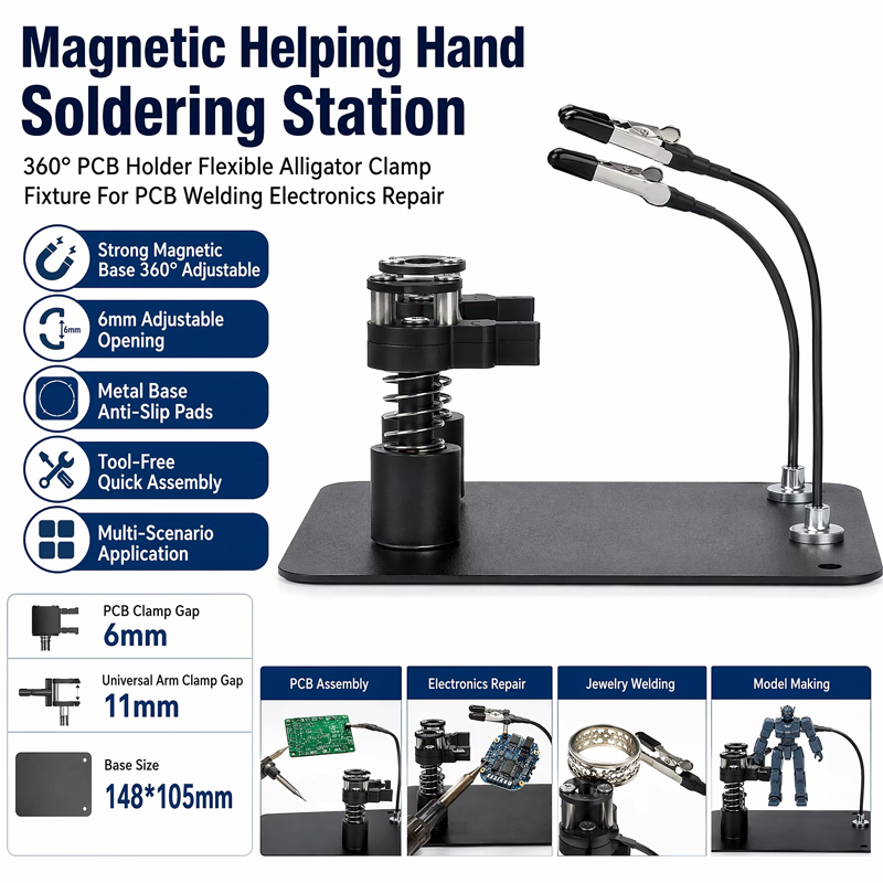 Pcb Holder Clamp - Magnetische hulpstation voor solderen, 360° PCB-houder,
